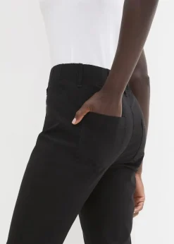 bonprix Hosen^Stretchcapri mit Schlupfbund schwarz