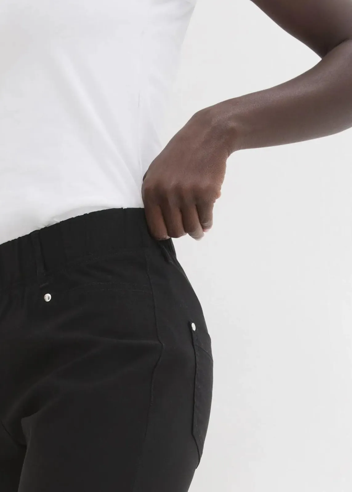 bonprix Hosen^Stretchcapri mit Schlupfbund schwarz