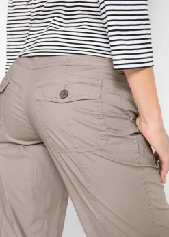 bonprix Bekleidung·Kleider|Hosen^Stretch-Cargo-Hose, 3/4-Länge naturstein