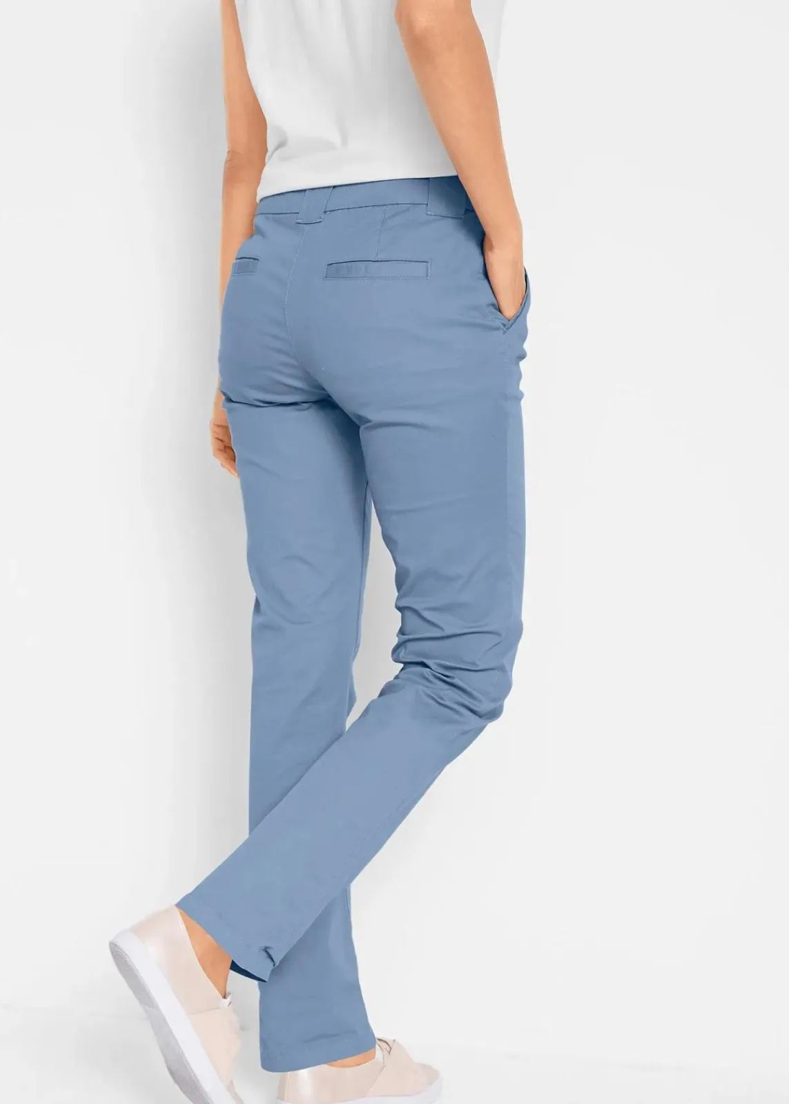 bonprix Kurzgrößen|Hosen^Stretch-Chinohose mattblau