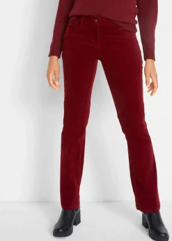 bonprix Hosen|Bekleidung·Kleider^Stretch-Cordhose, Bootcut kastanienrot