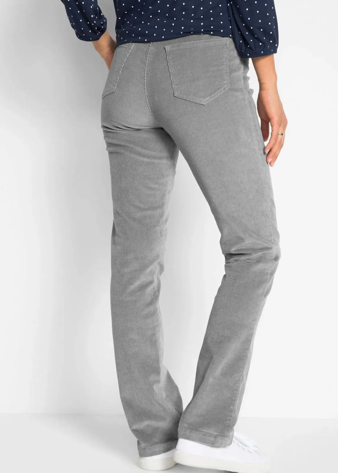 bonprix Hosen|Bekleidung·Kleider^Stretch-Cordhose, Straight grau
