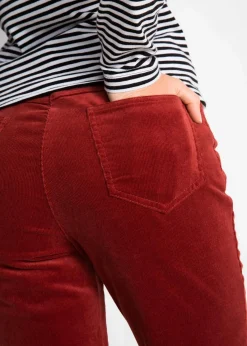 bonprix Hosen|Bekleidung·Kleider^Stretch-Cordhose, Straight kastanienrot