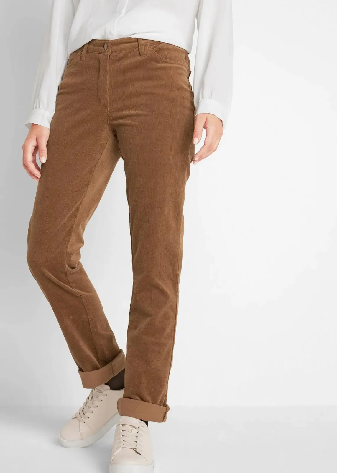 bonprix Hosen|Bekleidung·Kleider^Stretch-Cordhose, Straight cognac braun