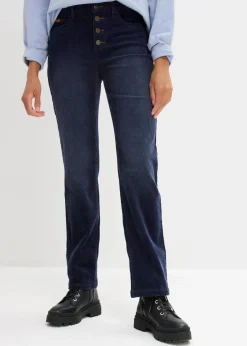 bonprix Bekleidung·Kleider^Stretch-Cordhose, Wide dunkelblau