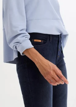 bonprix Bekleidung·Kleider^Stretch-Cordhose, Wide dunkelblau