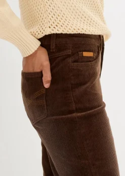 bonprix Bekleidung·Kleider^Stretch-Cordhose, Wide braun