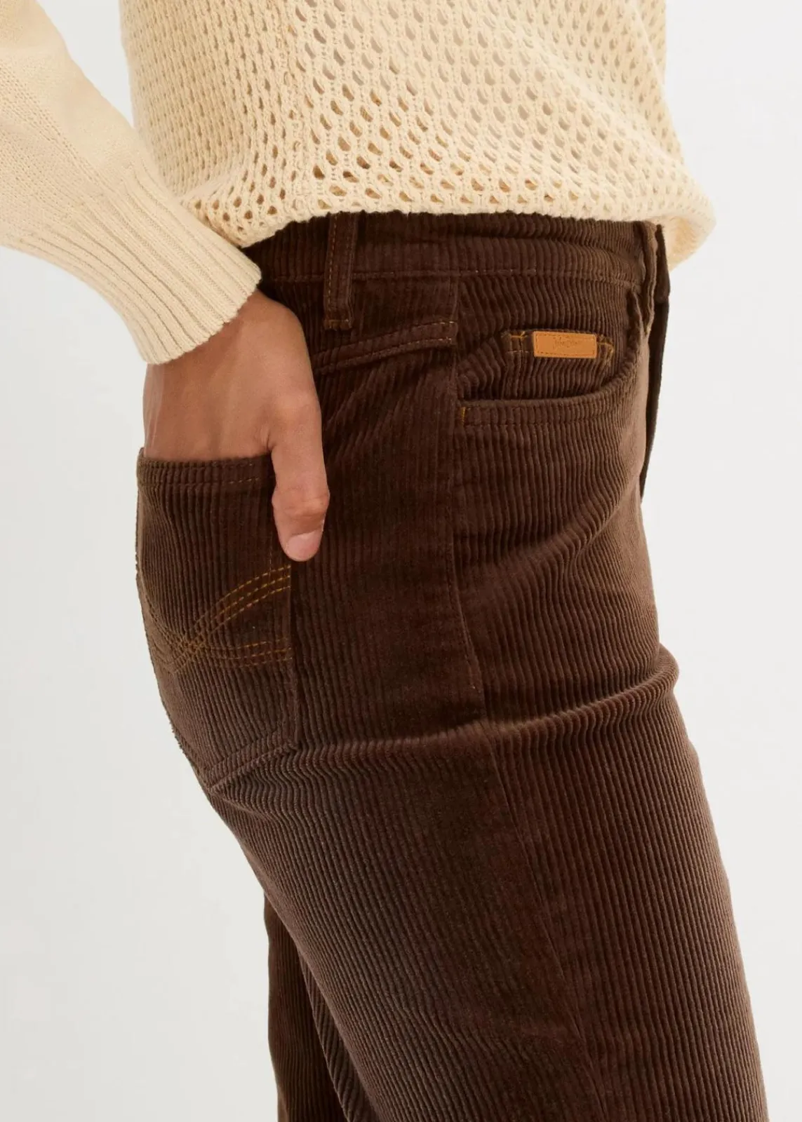 bonprix Bekleidung·Kleider^Stretch-Cordhose, Wide braun