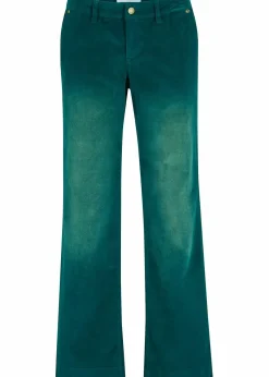 bonprix Hosen|Bekleidung·Kleider^Stretch-Cordhose, Wide tiefgrün used