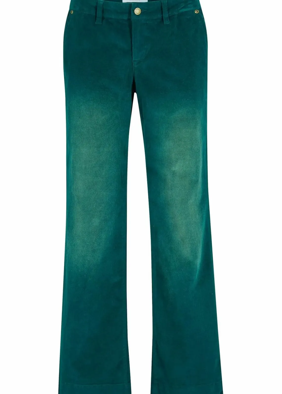 bonprix Hosen|Bekleidung·Kleider^Stretch-Cordhose, Wide tiefgrün used
