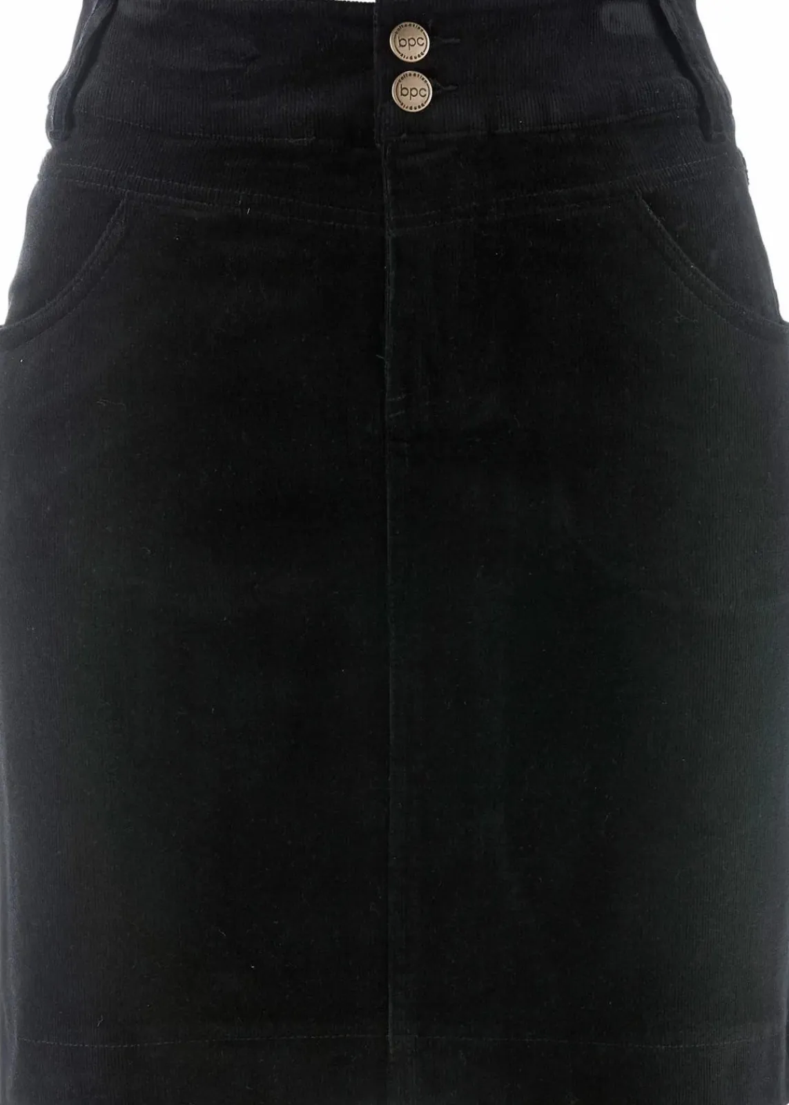 bonprix Bekleidung·Sportbekleidung|Röcke^Stretch-Cordrock schwarz