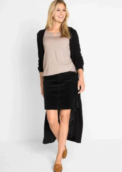 bonprix Bekleidung·Sportbekleidung|Röcke^Stretch-Cordrock schwarz