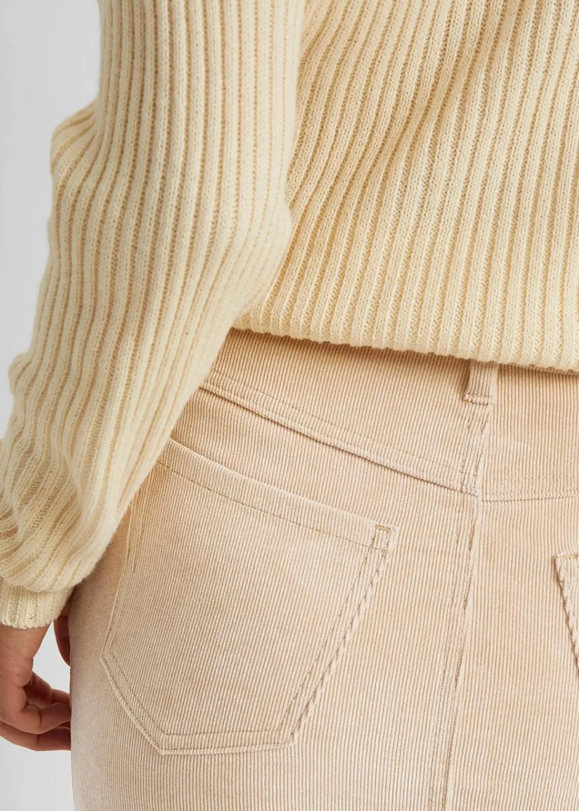 bonprix Röcke|Bekleidung·Sportbekleidung^Stretch-Cord-Rock in Midilänge latte macchiato