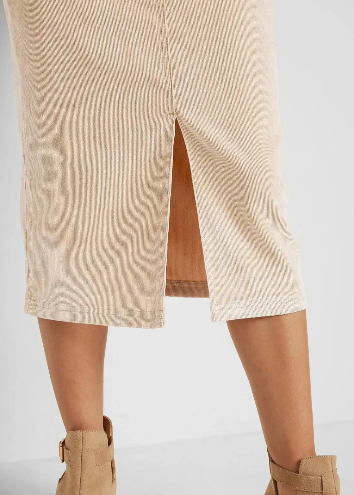 bonprix Röcke|Bekleidung·Sportbekleidung^Stretch-Cord-Rock in Midilänge latte macchiato