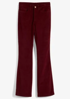 bonprix Hosen|Bekleidung·Kleider^Stretch-Cord-Schlaghose mit High-Waist-Bequembund ahornrot
