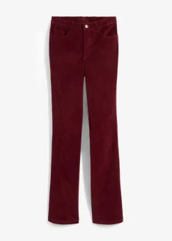 bonprix Hosen|Bekleidung·Kleider^Stretch-Cord-Schlaghose mit High-Waist-Bequembund dunkelbeere