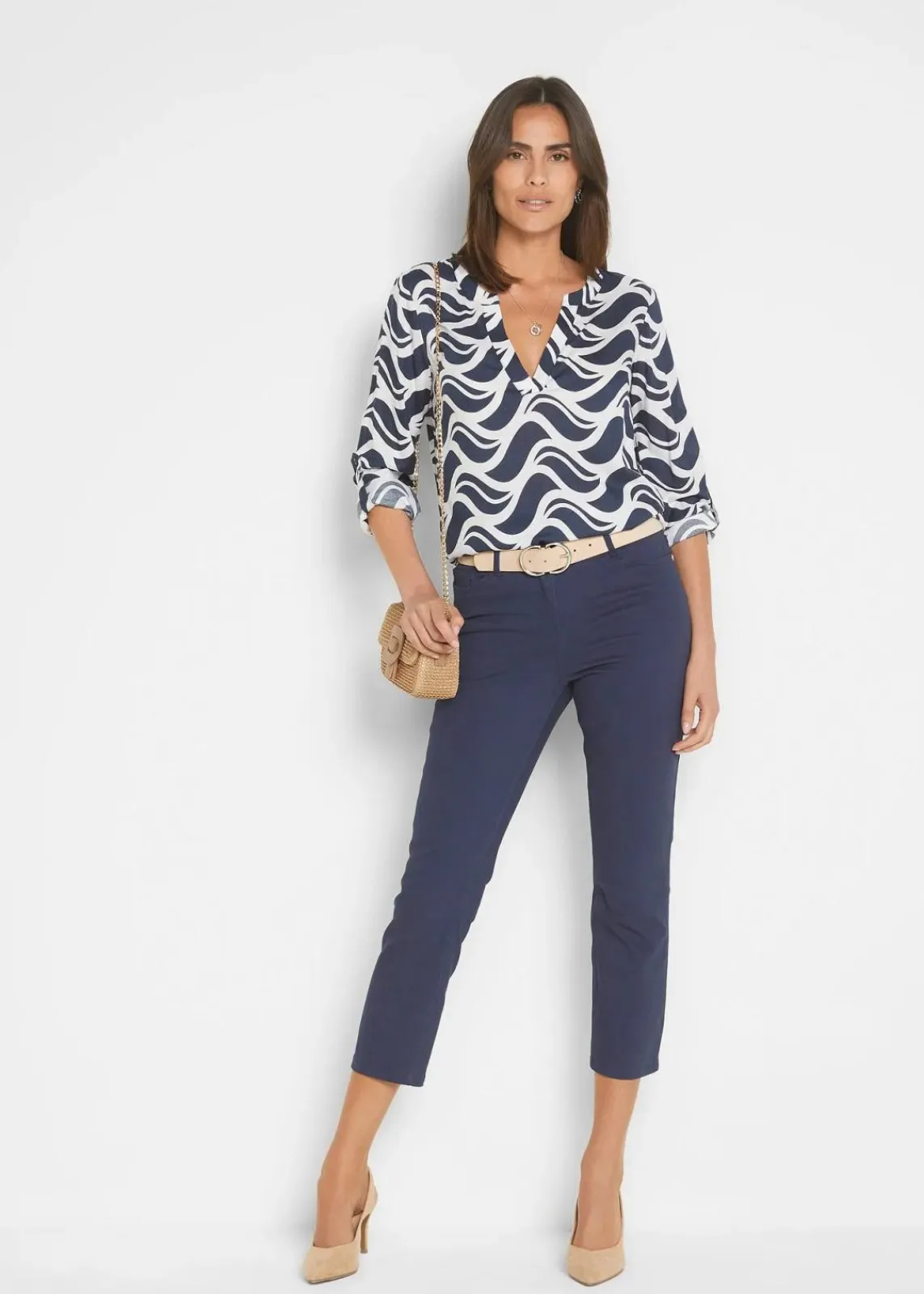 bonprix Hosen|Bekleidung·Kleider^7/8-Stretchhose dunkelblau