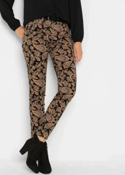 bonprix Bekleidung·Kleider|Hosen^Stretch-Hose bedruckt schwarz paisley