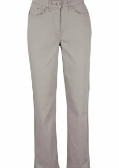 bonprix Bekleidung·Kleider|Hosen^Stretchhose mit geradem Bein, Mid Waist silbergrau