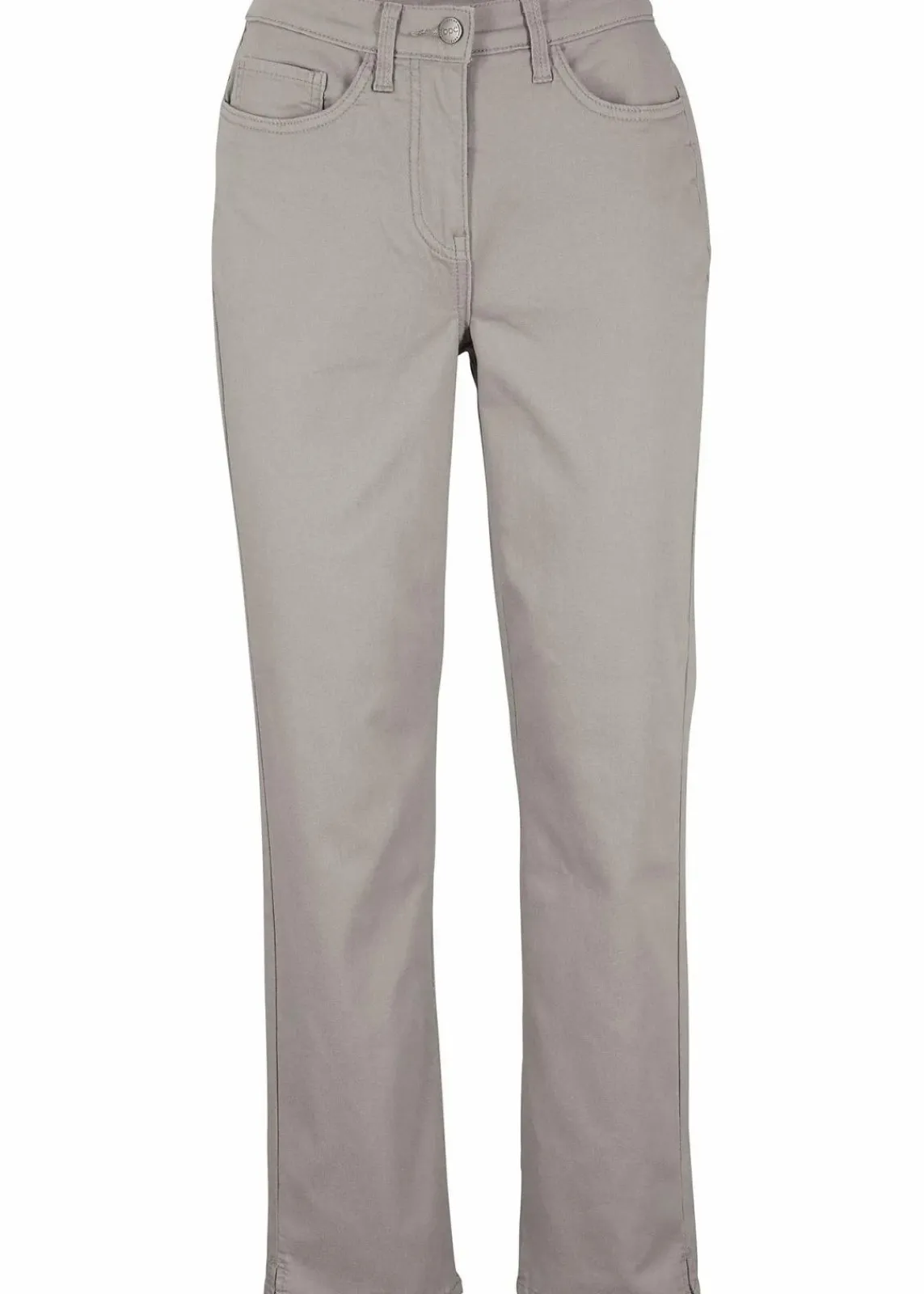 bonprix Bekleidung·Kleider|Hosen^Stretchhose mit geradem Bein, Mid Waist silbergrau
