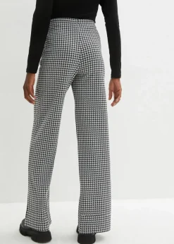 bonprix Bekleidung·Kleider|Hosen^Stretch-Hose mit Hahnentrittmuster, Wide leg schwarz / weiss kariert