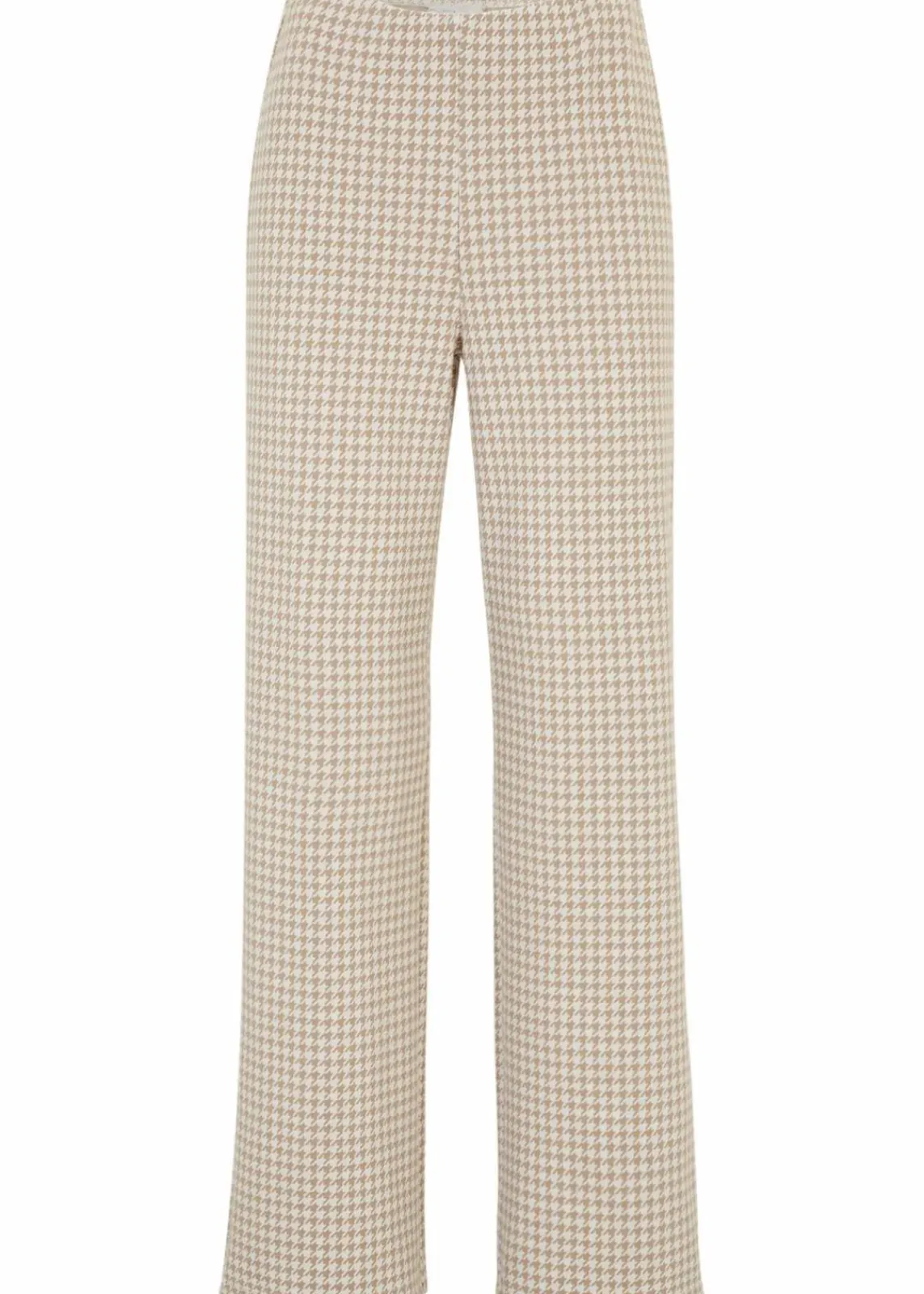 bonprix Hosen|Bekleidung·Kleider^Stretch-Hose mit Hahnentrittmuster, Wide leg latte macchiato/weiß kariert