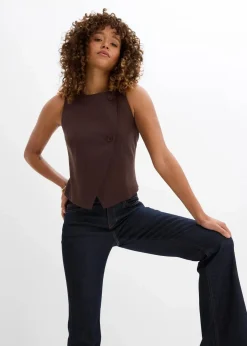 bonprix Kurzgrößen|Jeans^Stretch-Jeans BOOTCUT tiefblau denim ungewaschen