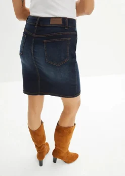 bonprix Bekleidung·Sportbekleidung|Röcke^Stretch-Jeansrock dunkelblau used