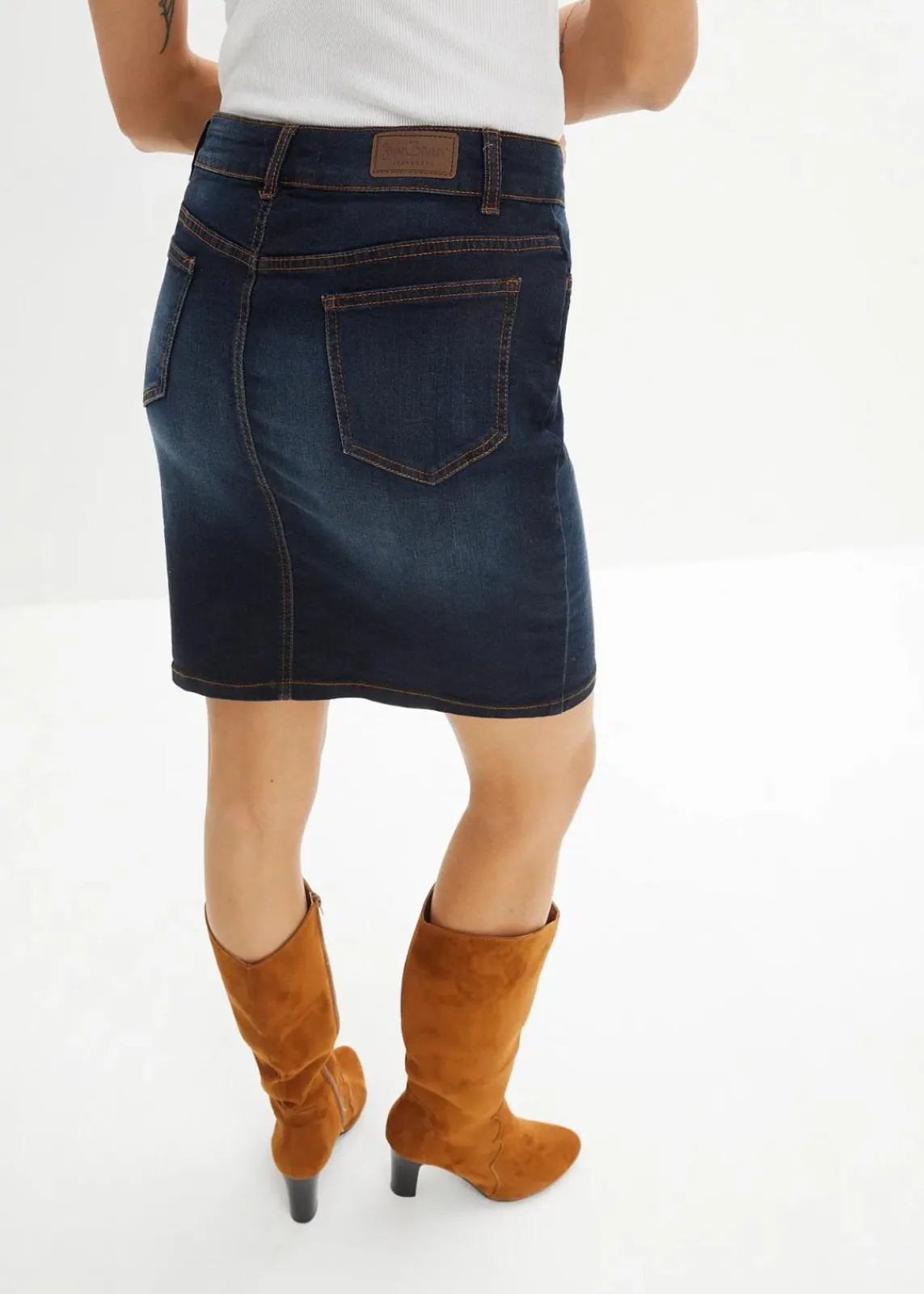bonprix Bekleidung·Sportbekleidung|Röcke^Stretch-Jeansrock dunkelblau used