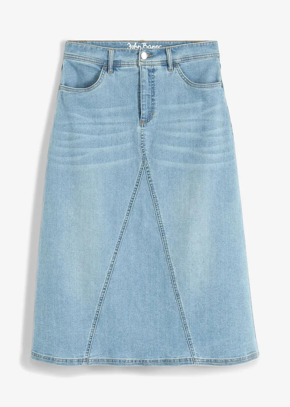 bonprix Bekleidung·Sportbekleidung|Röcke^Stretch-Jeansrock, High Waist hellblau denim used