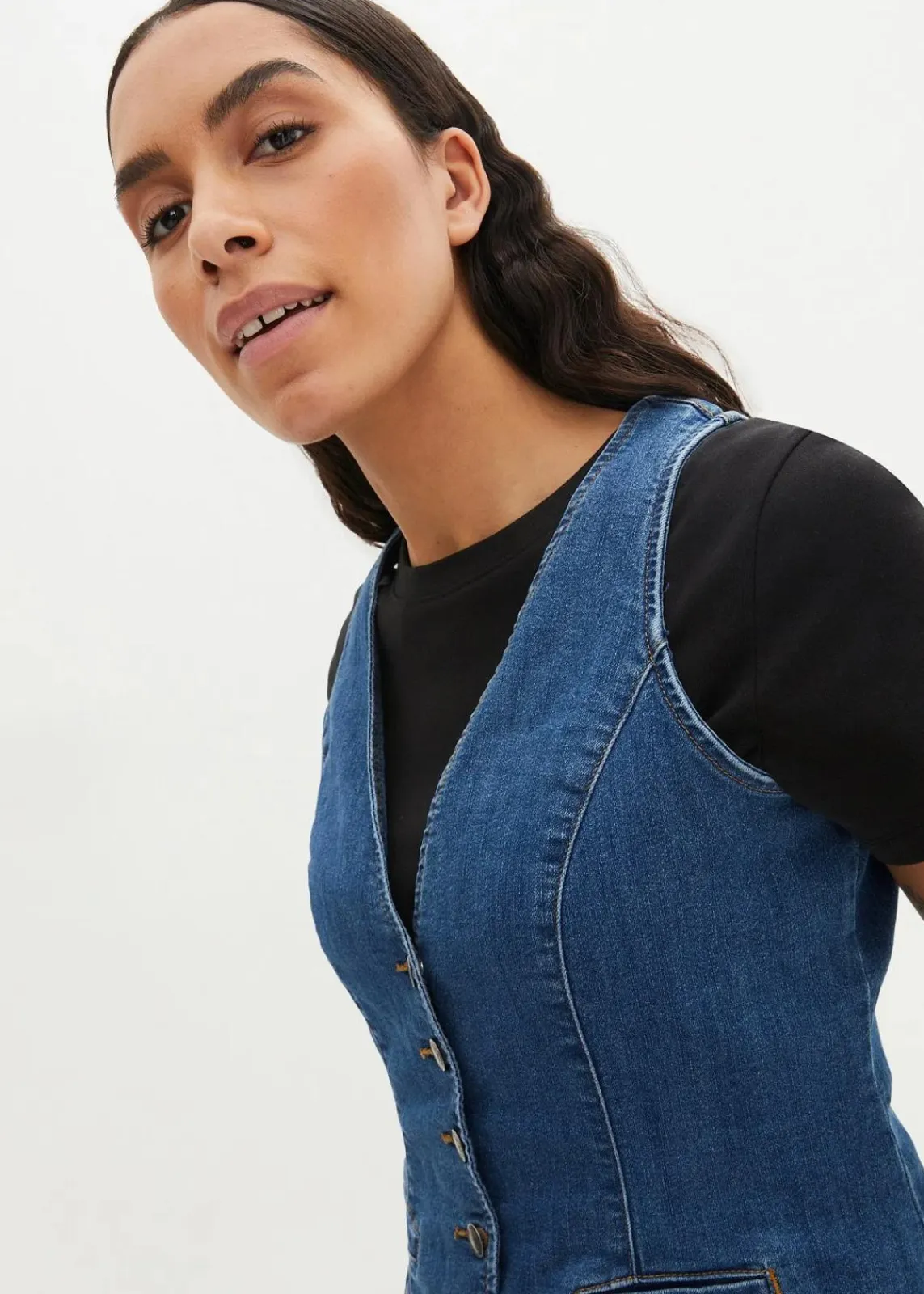 bonprix Bekleidung·Hosen|Jacken & Mäntel^Stretch-Jeansweste blau denim