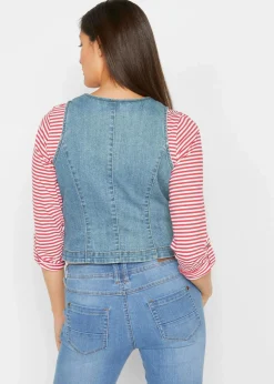 bonprix Jacken & Mäntel|Bekleidung·Hosen^Stretch-Jeansweste hellblau denim