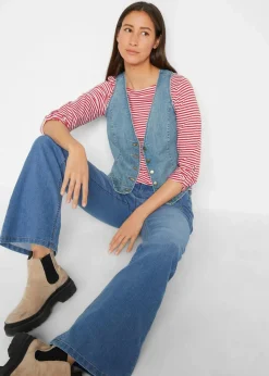 bonprix Jacken & Mäntel|Bekleidung·Hosen^Stretch-Jeansweste hellblau denim