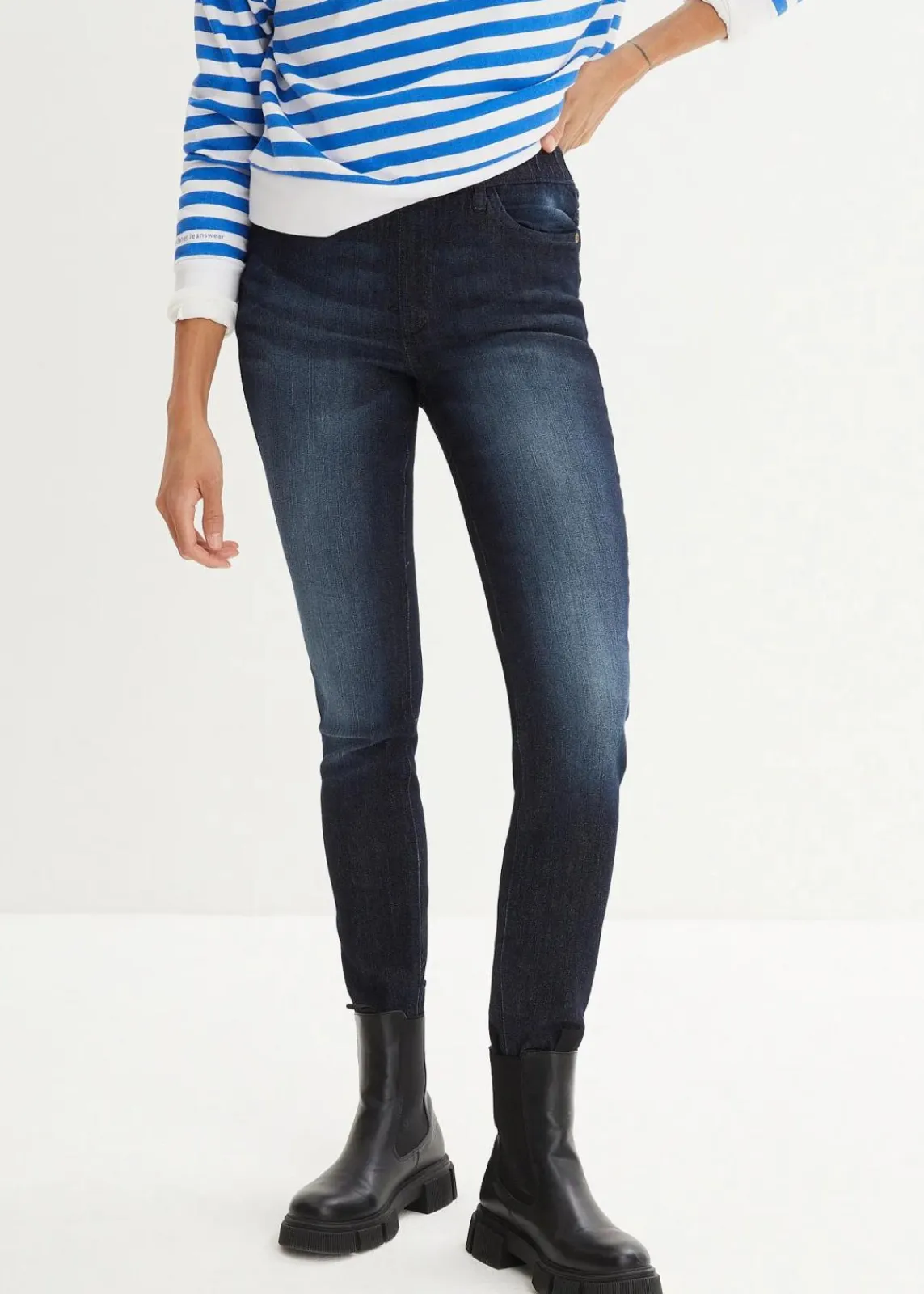 bonprix Bekleidung·Shirts & Tops|Jeans^Stretch-Jeggings dunkelblau used