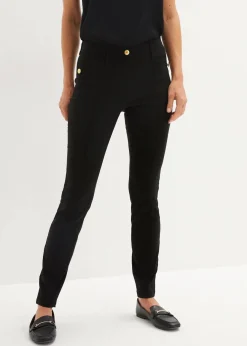 bonprix Bekleidung·Kleider|Hosen^Stretch-Schlupfhose aus fließendem Viskose-Mix schwarz