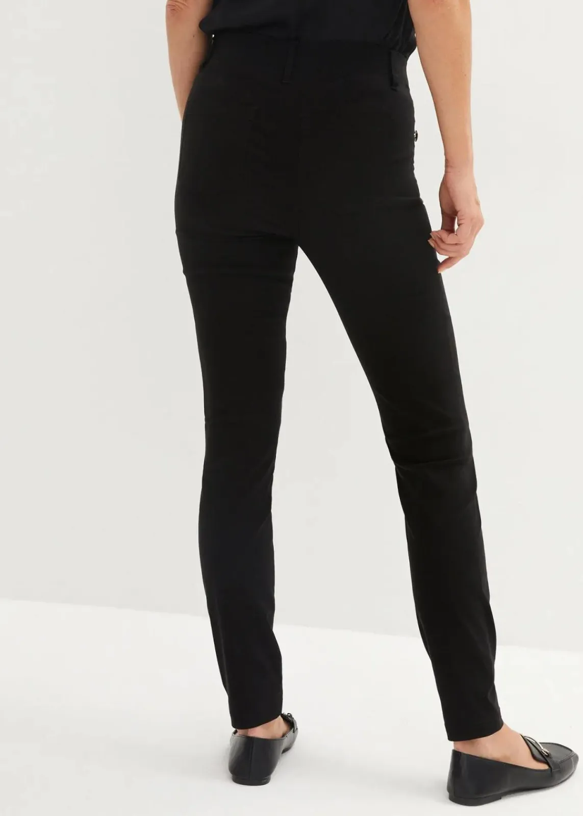 bonprix Bekleidung·Kleider|Hosen^Stretch-Schlupfhose aus fließendem Viskose-Mix schwarz