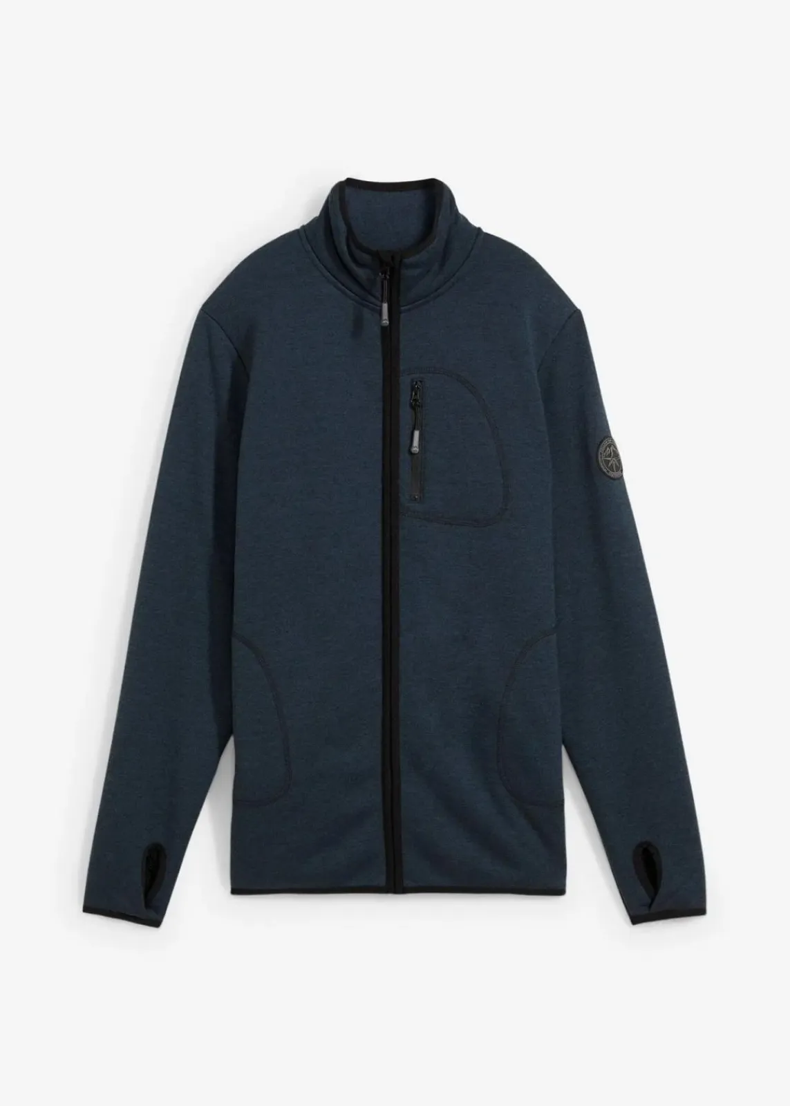 bonprix Bekleidung·Blusen & Tuniken|Bekleidung·Hosen^Strickfleecejacke mit Teddyfleece-Futter blaupetrol meliert