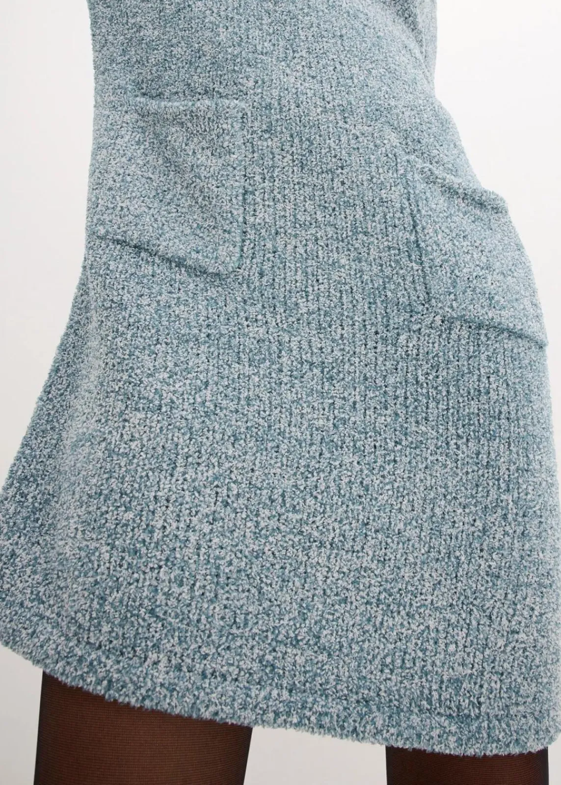 bonprix Bekleidung·Umstandsmode|Strickmode^Strickfleecekleid mattpetrol/wollweiß meliert