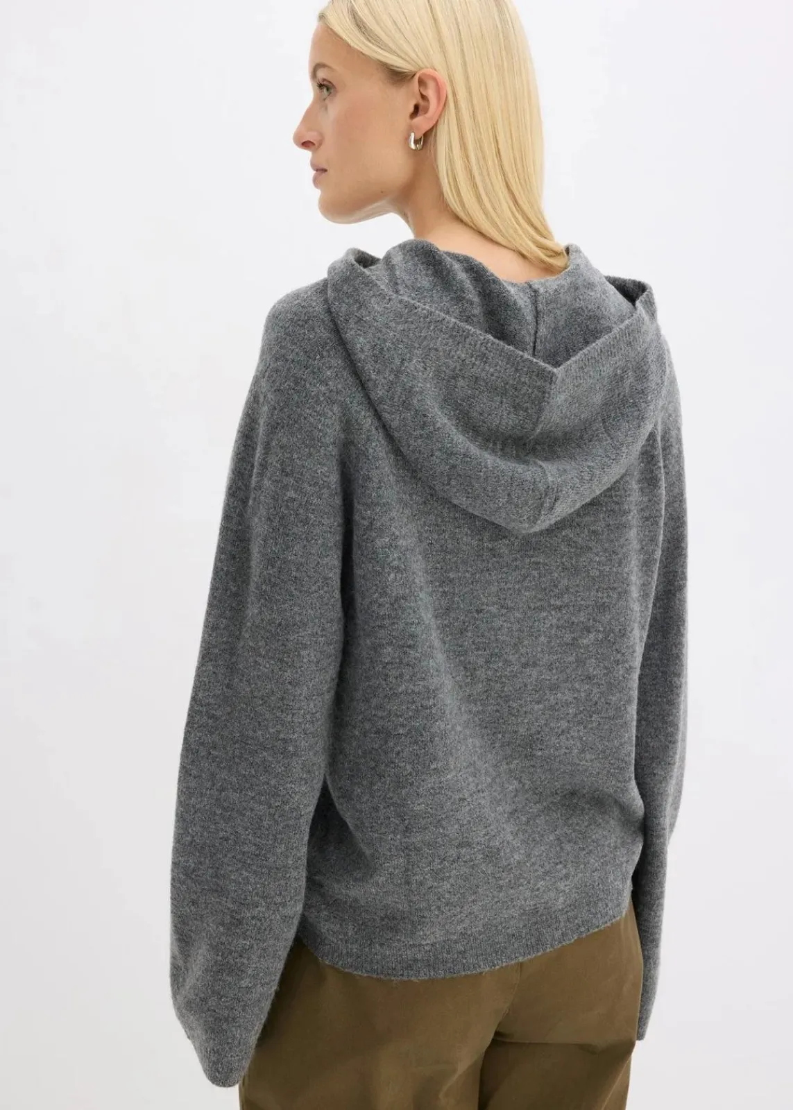 bonprix Strickmode|Pullover & Strickjacken^Strick-Hoodie anthrazit meliert