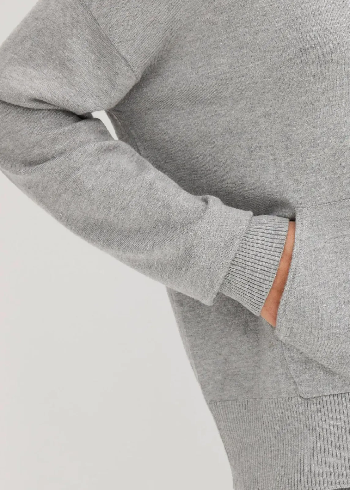 bonprix Bekleidung·Umstandsmode|Strickmode^Strick-Hoodie mit Kängurutasche aus Viskose-Mix hellgrau meliert