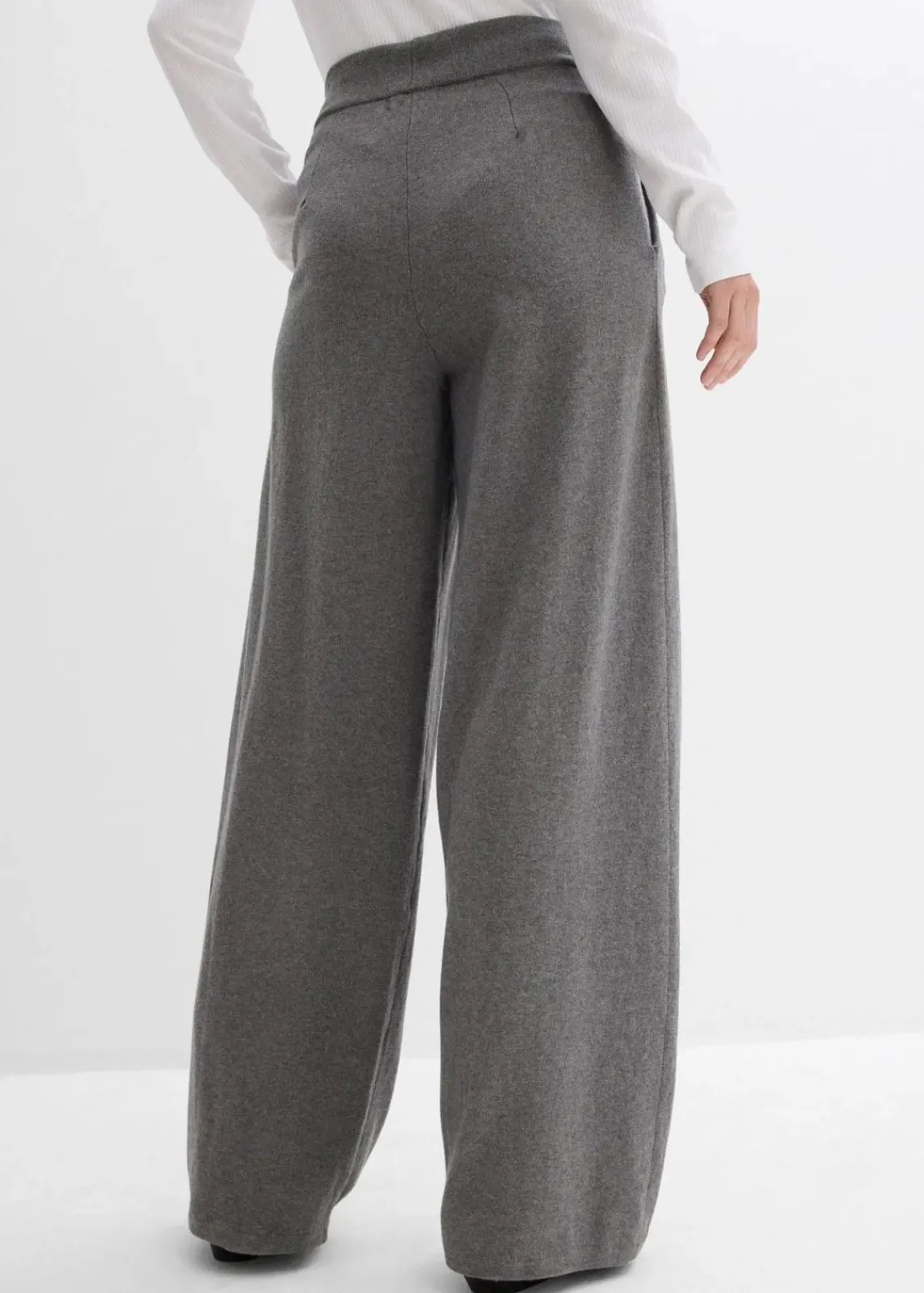 bonprix Bekleidung·Kleider|Hosen^Strick-Hose aus weichem Kaschmir-Mix grau meliert