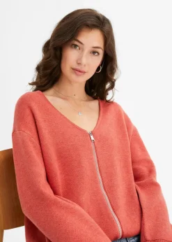 bonprix Bekleidung·Umstandsmode|Bekleidung·Jeans^Strickjacke rhabarber meliert