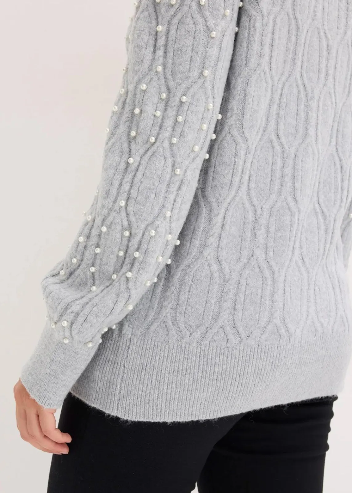 bonprix Bekleidung·Umstandsmode|Pullover & Strickjacken^Strickjacke hellgrau meliert