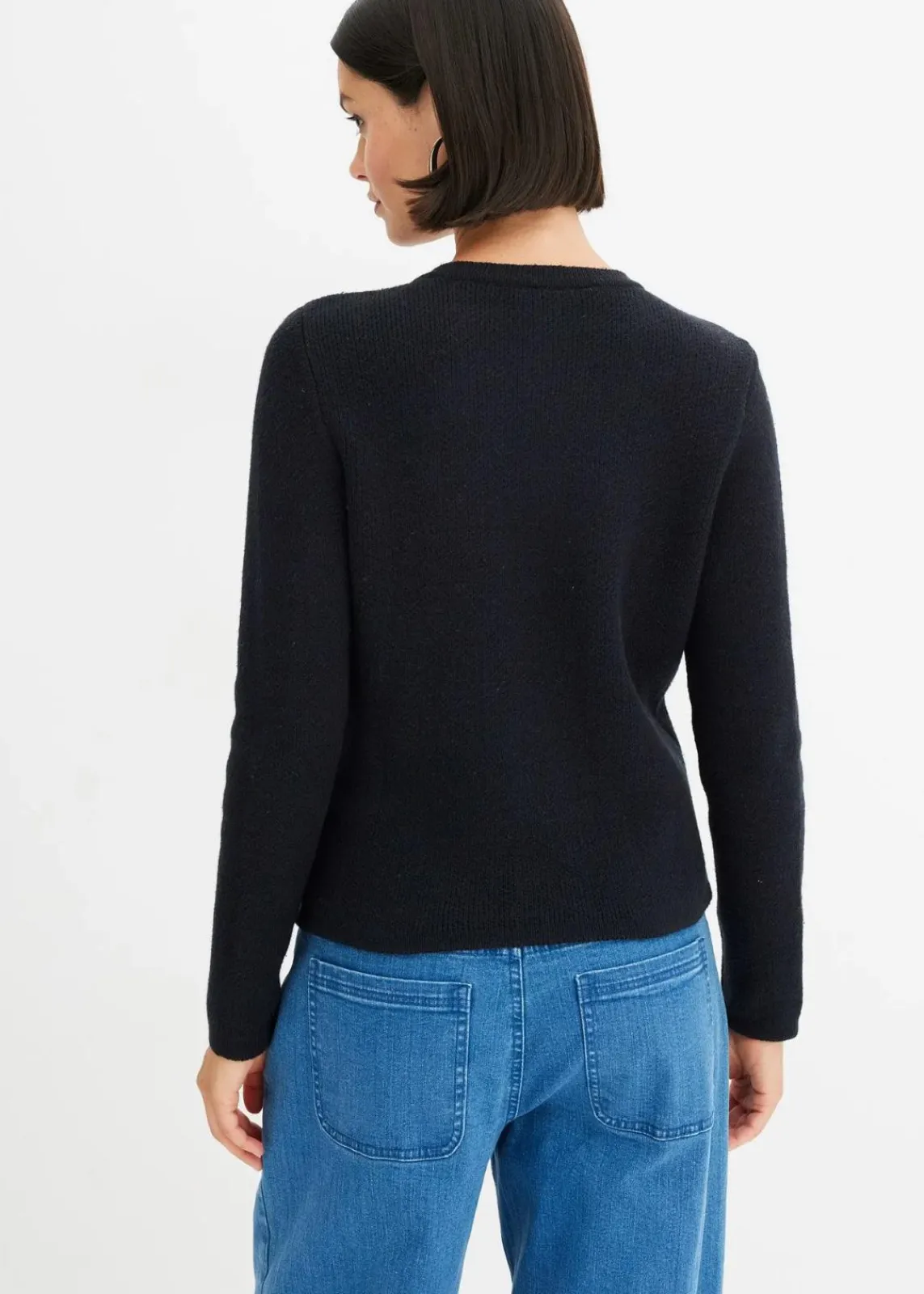 bonprix Bekleidung·Jeans|Pullover & Strickjacken^Strickjacke schwarz