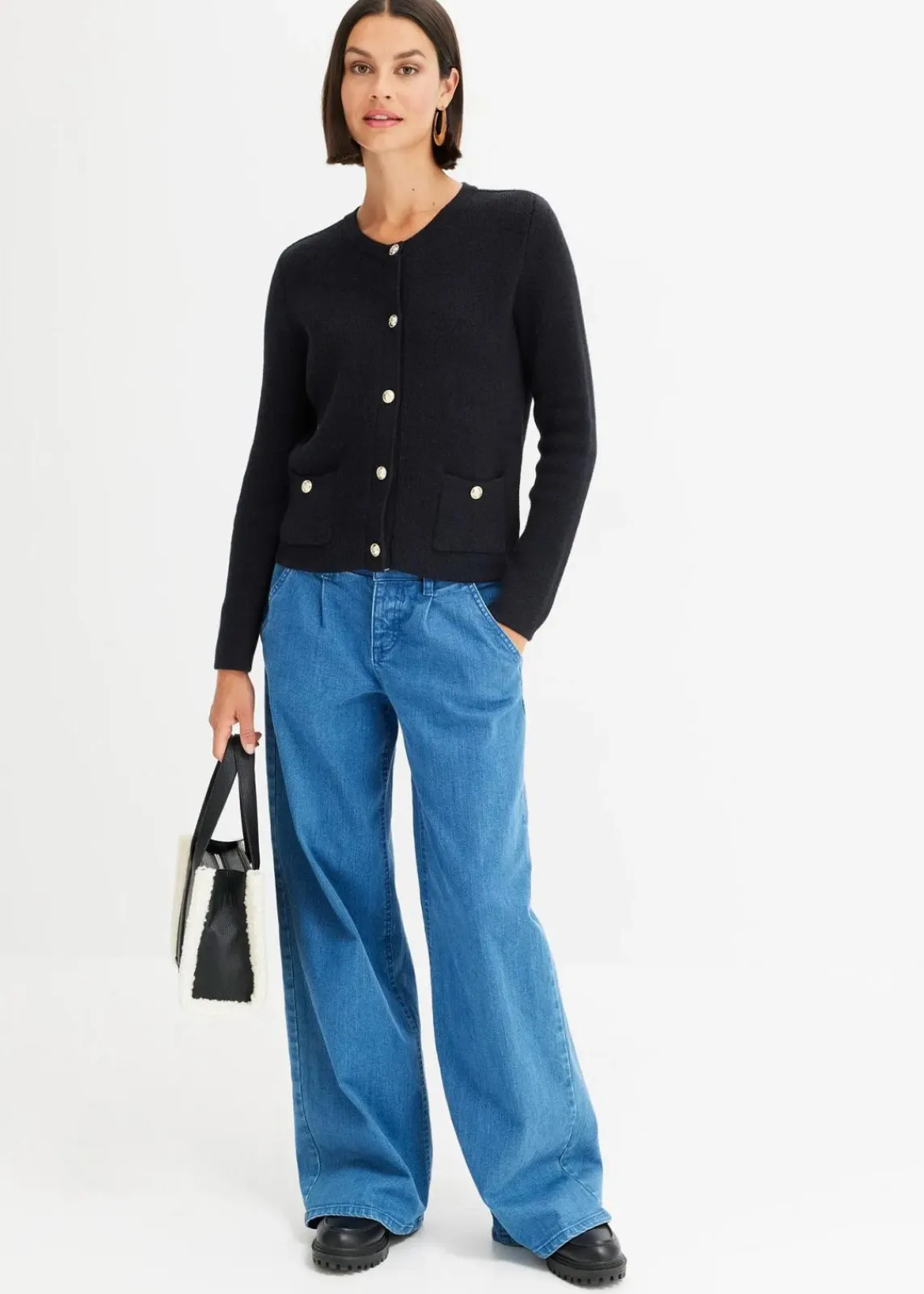 bonprix Bekleidung·Jeans|Pullover & Strickjacken^Strickjacke schwarz