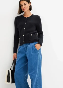 bonprix Bekleidung·Jeans|Pullover & Strickjacken^Strickjacke schwarz