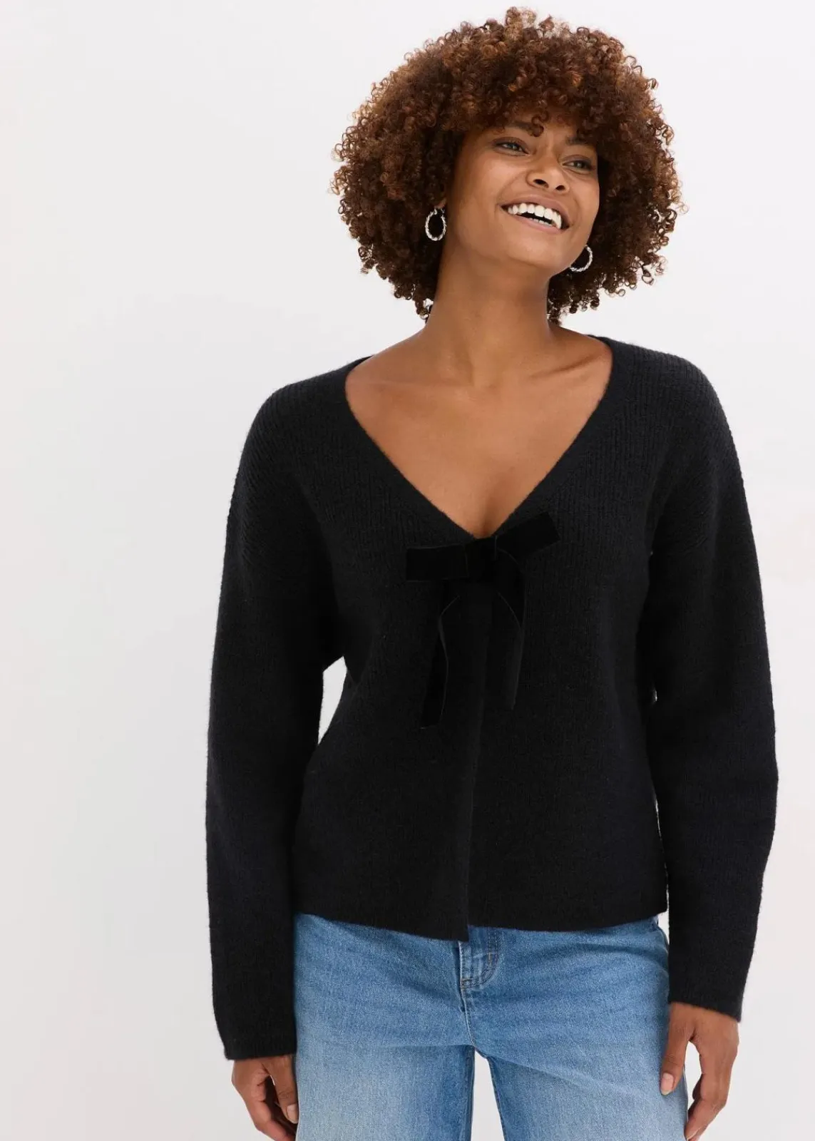 bonprix Pullover & Strickjacken|Strickmode^Strickjacke schwarz