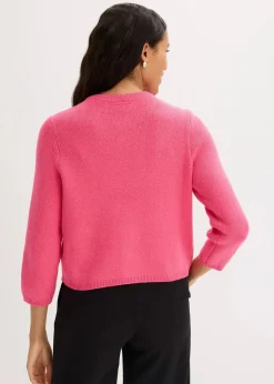 bonprix Bekleidung·Umstandsmode|Bekleidung·Jeans^Strickjacke aus Baumwolle pink