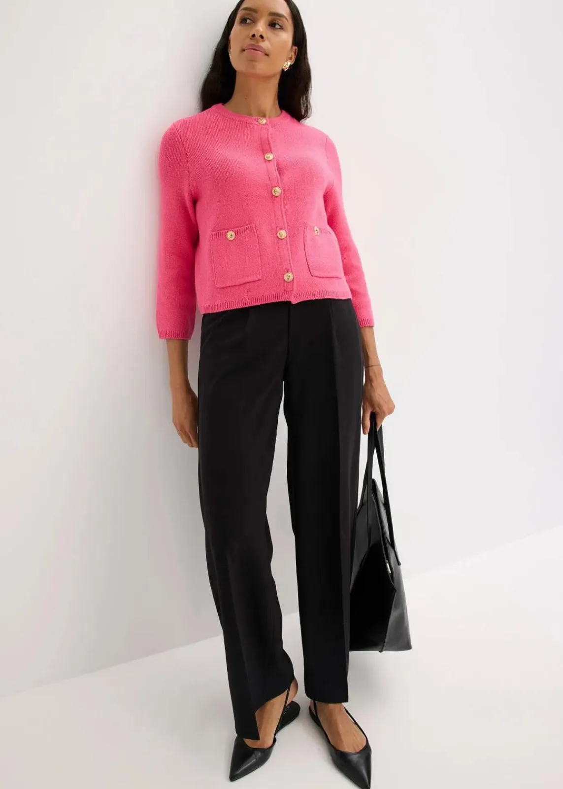 bonprix Bekleidung·Umstandsmode|Bekleidung·Jeans^Strickjacke aus Baumwolle pink