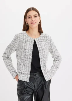 bonprix Bekleidung·Umstandsmode|Bekleidung·Jeans^Strickjacke aus Baumwoll-Mix schwarz/wollweiß